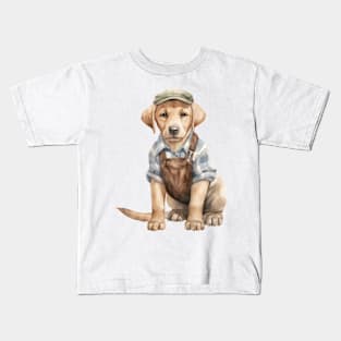 Farmer Labrador Retriever Dog Kids T-Shirt